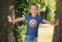 Load image into Gallery viewer, Superhero Half Sleeves T-Shirt For Girls -KidsFashionVilla
