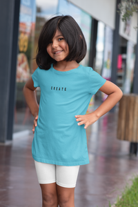 Create Minimals Half Sleeves T-Shirt For Girls -KidsFashionVilla