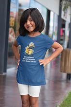 Load image into Gallery viewer, Cartoon Quotes Half Sleeves T-Shirt For Girls -KidsFashionVilla
