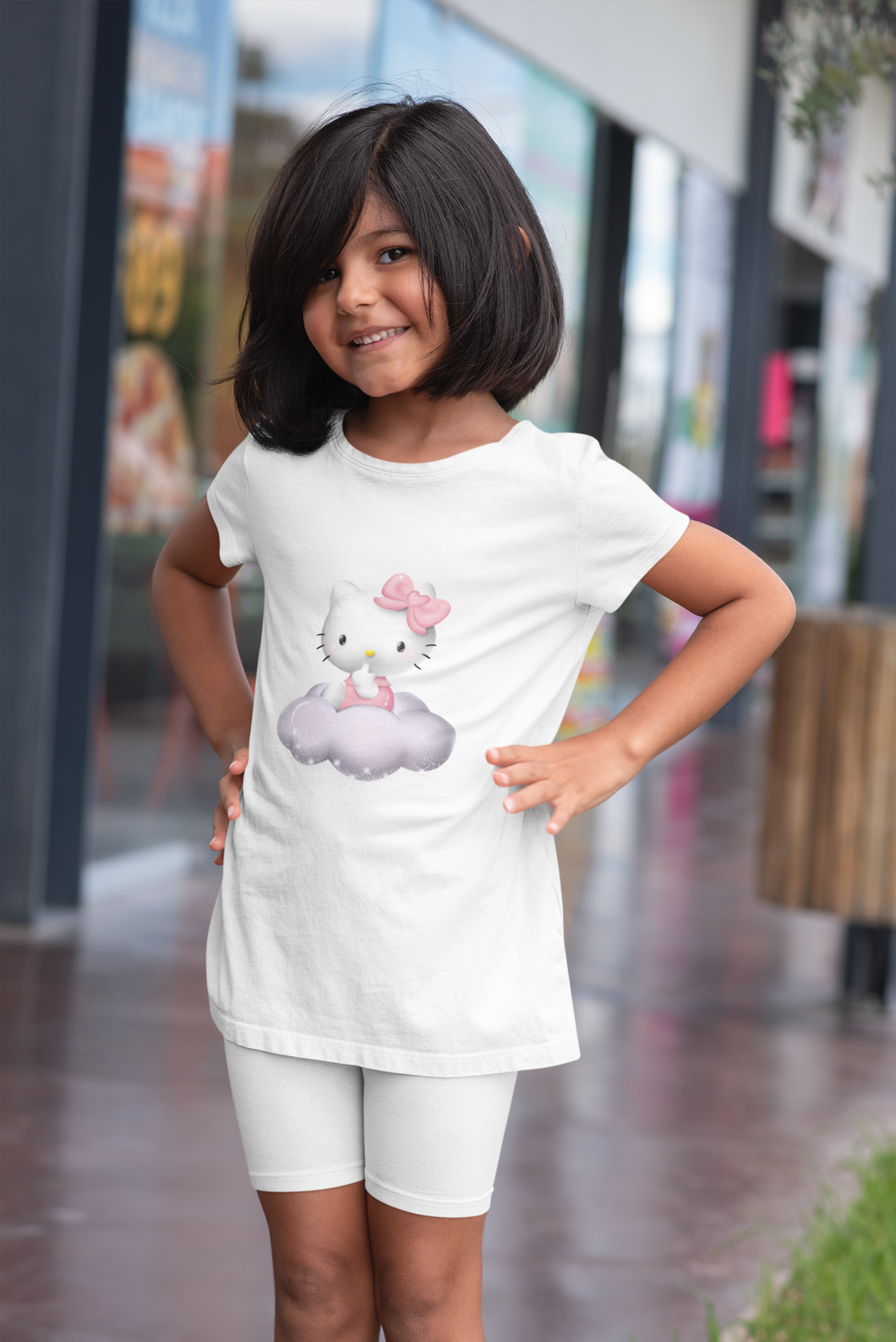 Hello Kitty Half Sleeves T-Shirt For Girls -KidsFashionVilla