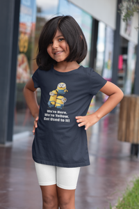Cartoon Quotes Half Sleeves T-Shirt For Girls -KidsFashionVilla