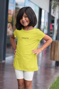 Create Minimals Half Sleeves T-Shirt For Girls -KidsFashionVilla