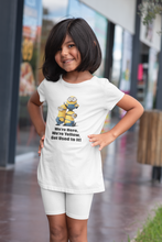 Load image into Gallery viewer, Cartoon Quotes Half Sleeves T-Shirt For Girls -KidsFashionVilla

