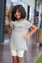 Load image into Gallery viewer, Teddy Bear Teddy Bear Poem Half Sleeves T-Shirt For Girls -KidsFashionVilla
