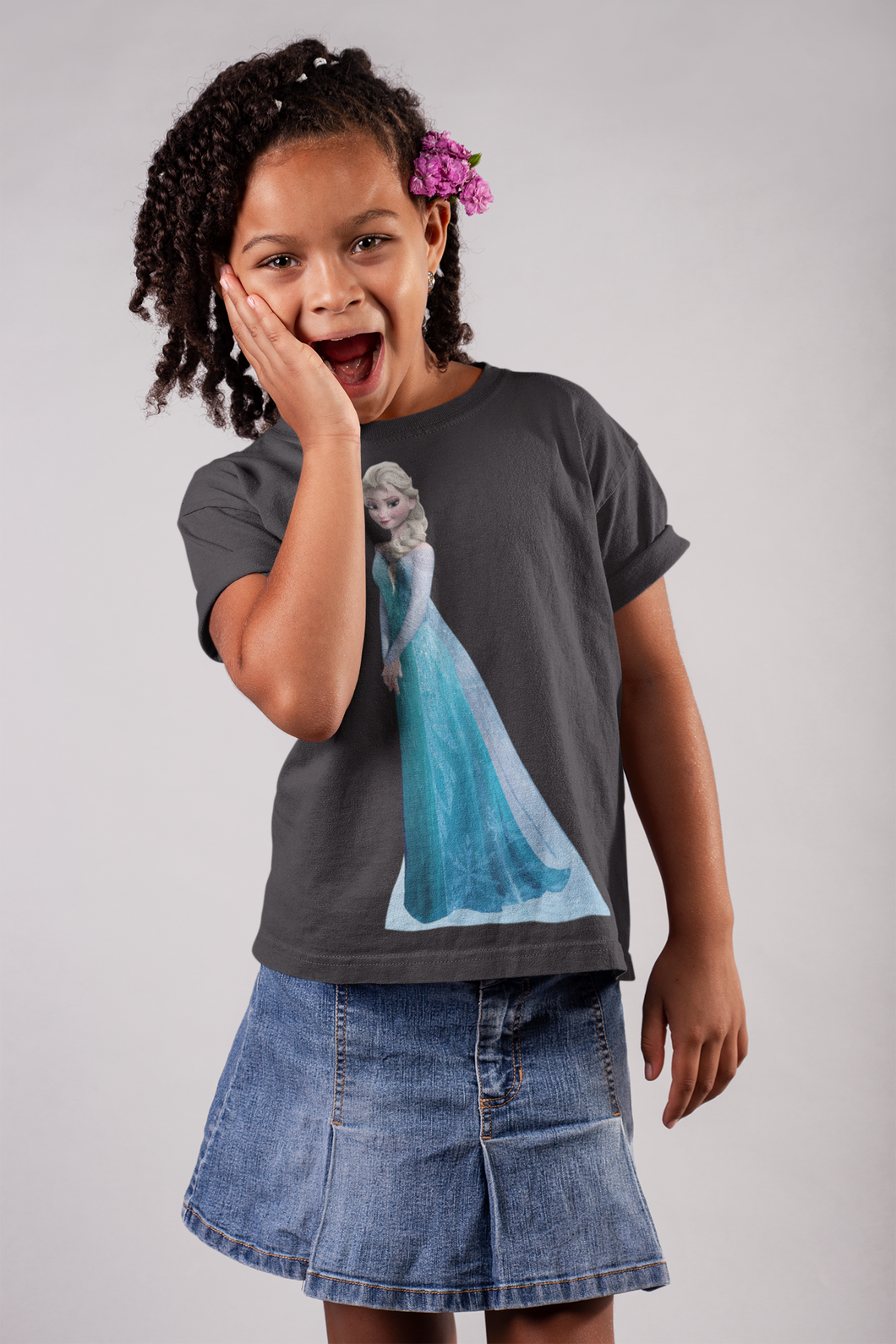 Cute Princess Half Sleeves T-Shirt For Girls -KidsFashionVilla