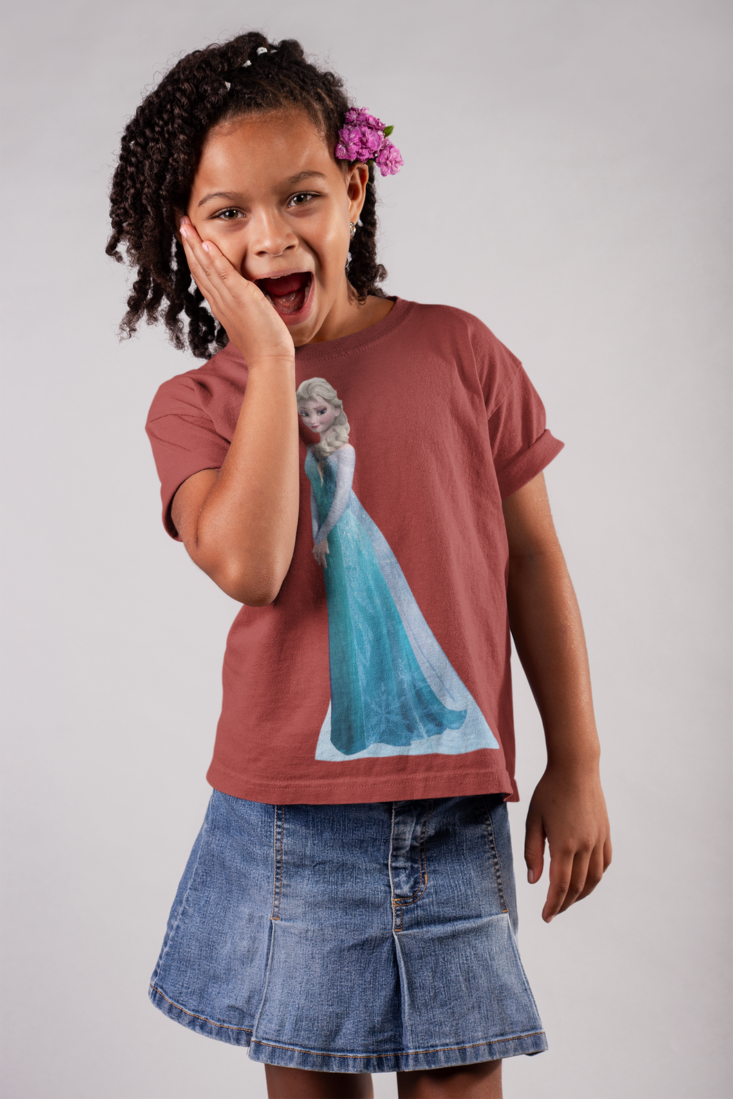 Cute Princess Half Sleeves T-Shirt For Girls -KidsFashionVilla