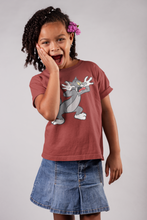 Load image into Gallery viewer, Cute Cartoon Half Sleeves T-Shirt For Girls -KidsFashionVilla
