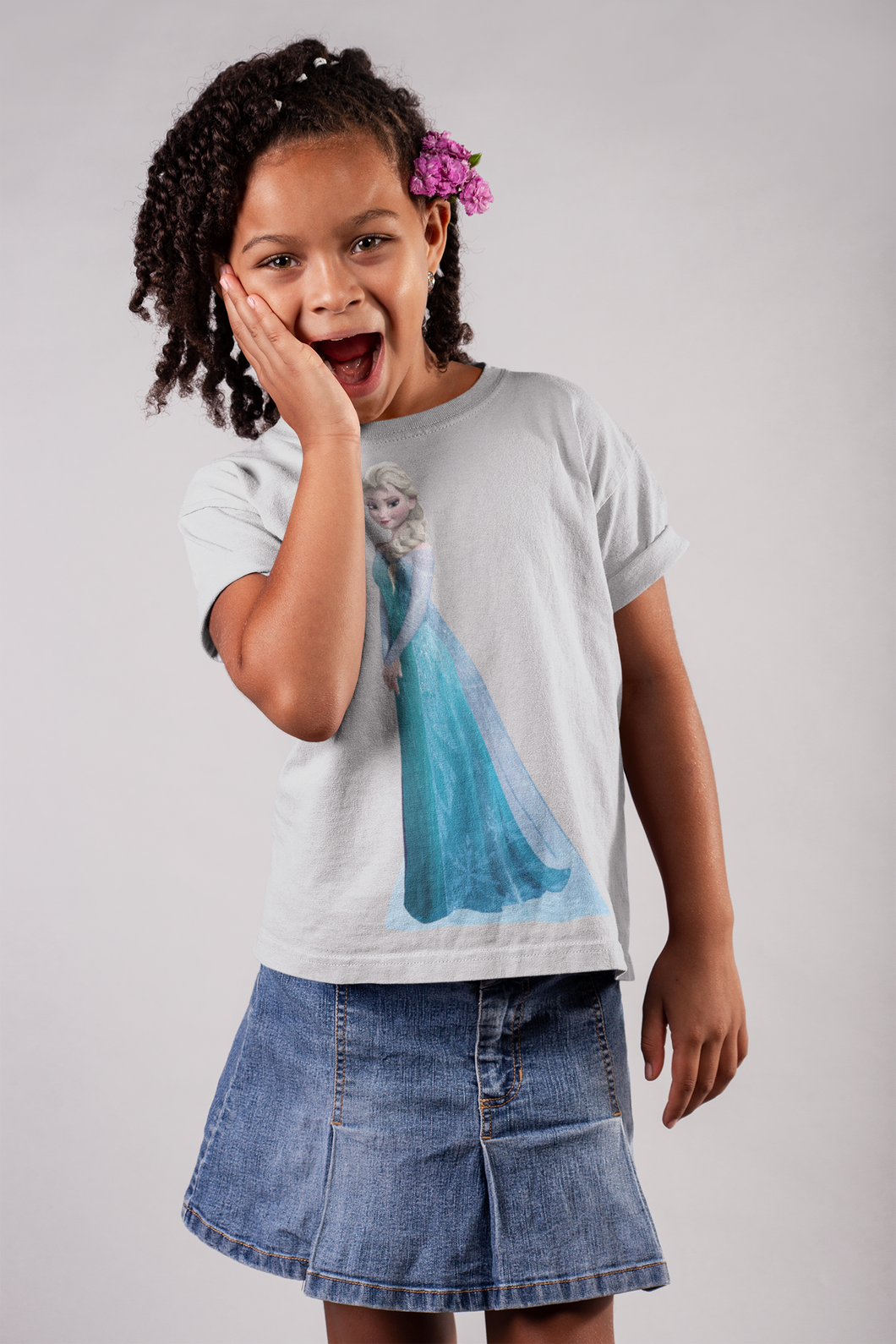Cute Princess Half Sleeves T-Shirt For Girls -KidsFashionVilla