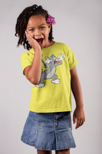 Load image into Gallery viewer, Cute Cartoon Half Sleeves T-Shirt For Girls -KidsFashionVilla
