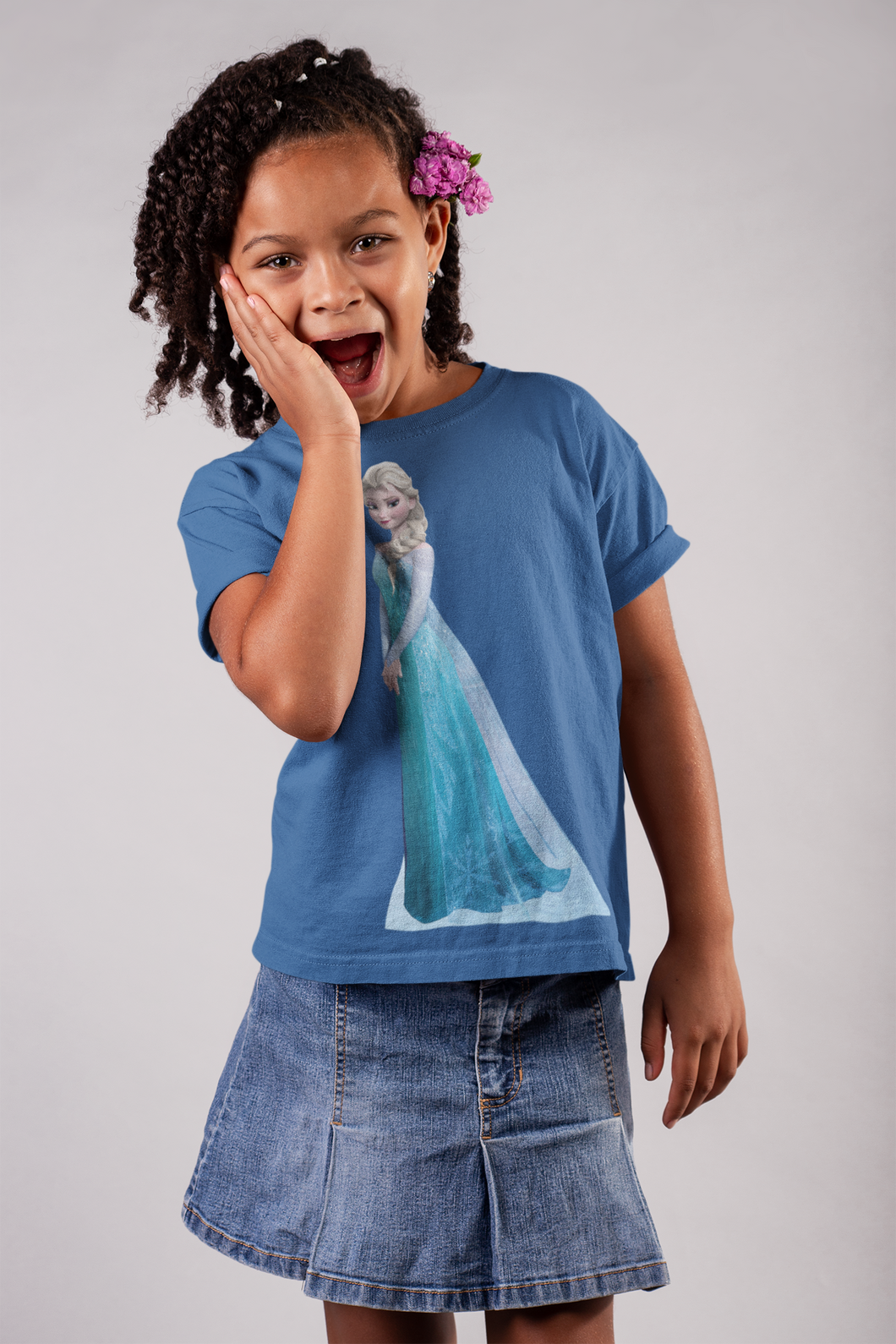 Cute Princess Half Sleeves T-Shirt For Girls -KidsFashionVilla