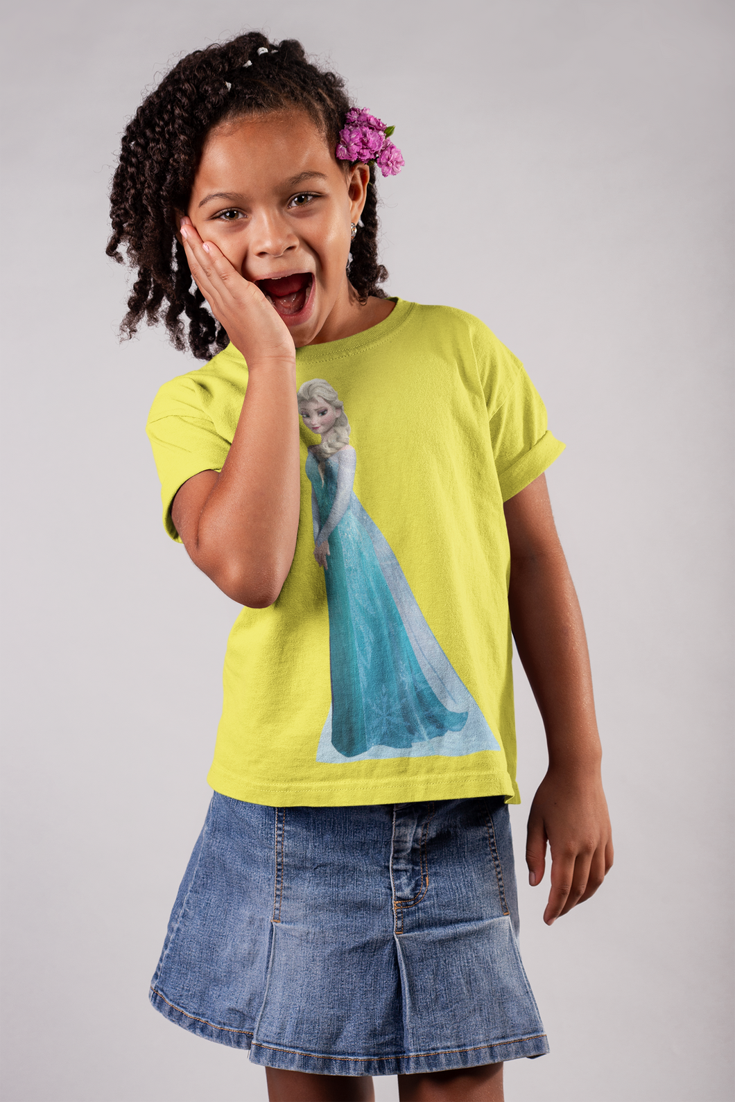 Cute Princess Half Sleeves T-Shirt For Girls -KidsFashionVilla