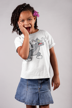 Load image into Gallery viewer, Cute Cartoon Half Sleeves T-Shirt For Girls -KidsFashionVilla
