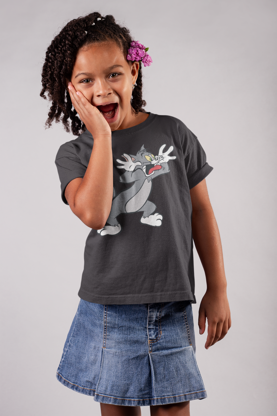Cute Cartoon Half Sleeves T-Shirt For Girls -KidsFashionVilla
