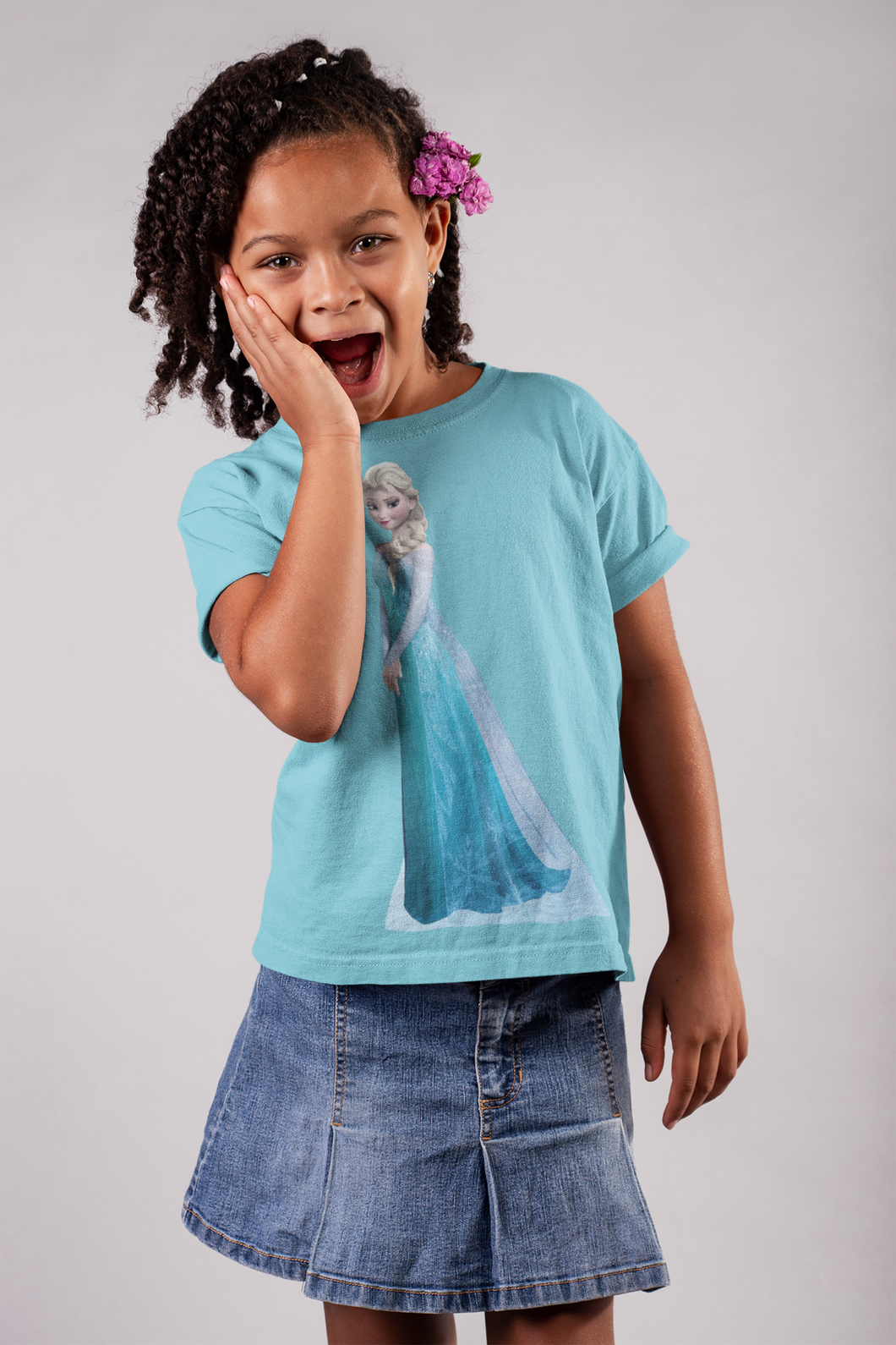 Cute Princess Half Sleeves T-Shirt For Girls -KidsFashionVilla
