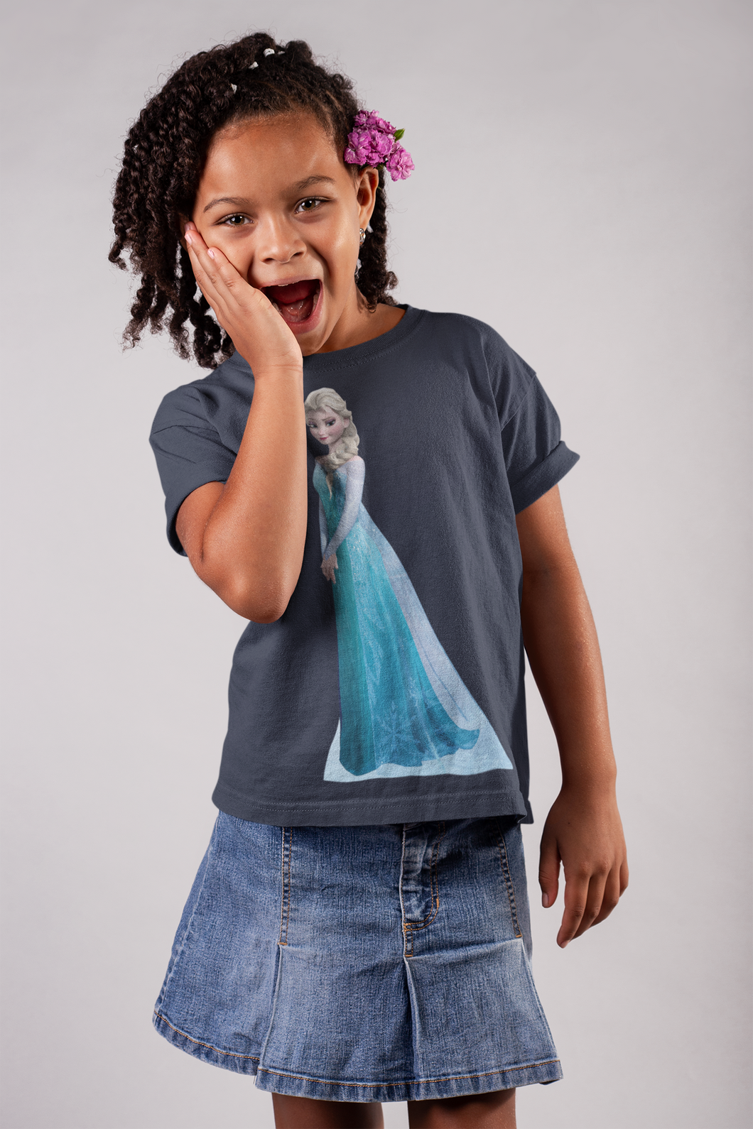Cute Princess Half Sleeves T-Shirt For Girls -KidsFashionVilla