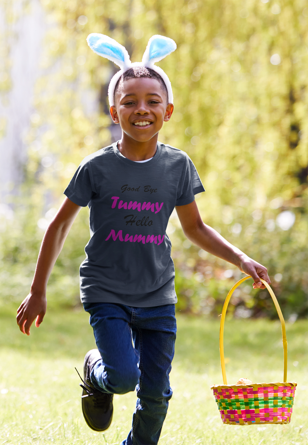Good Bye Tummy Hello Mummy Half Sleeves T-Shirt for Boy-KidsFashionVilla