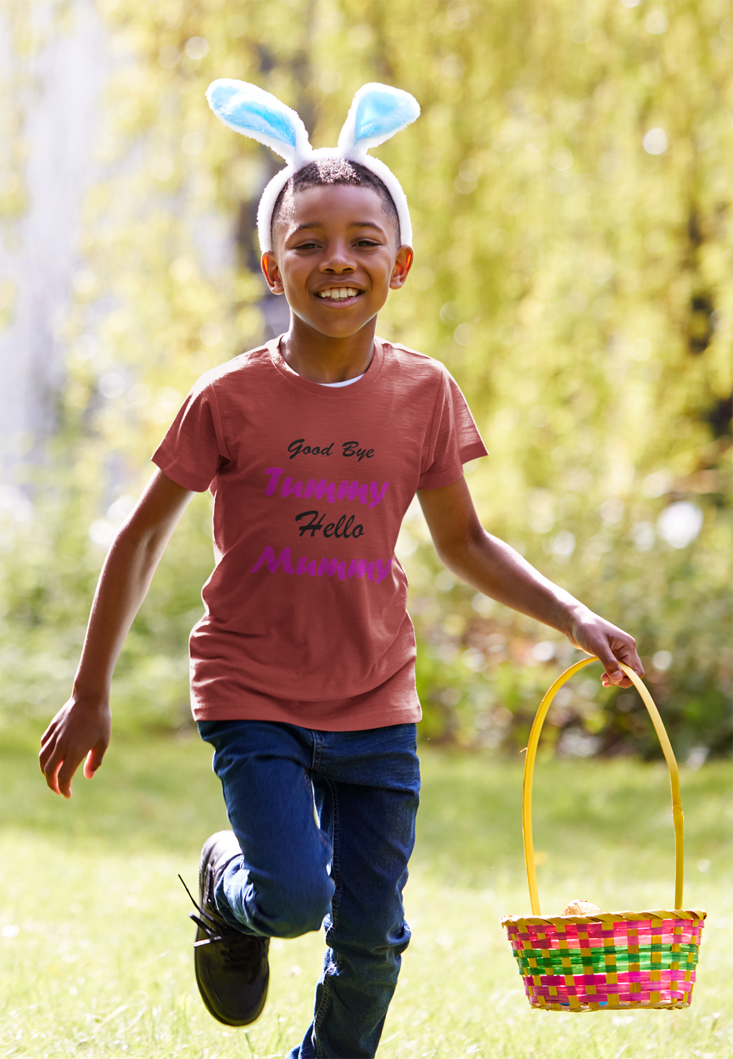 Good Bye Tummy Hello Mummy Half Sleeves T-Shirt for Boy-KidsFashionVilla