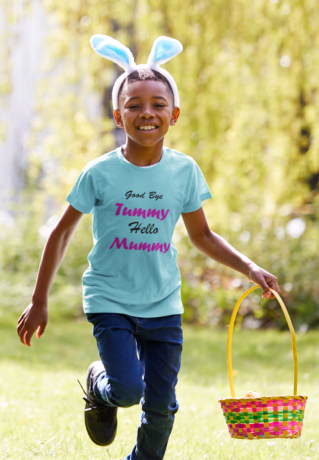 Good Bye Tummy Hello Mummy Half Sleeves T-Shirt for Boy-KidsFashionVilla