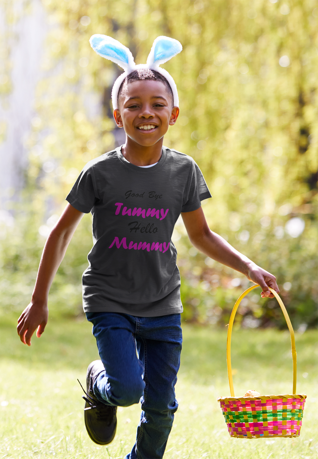Good Bye Tummy Hello Mummy Half Sleeves T-Shirt for Boy-KidsFashionVilla