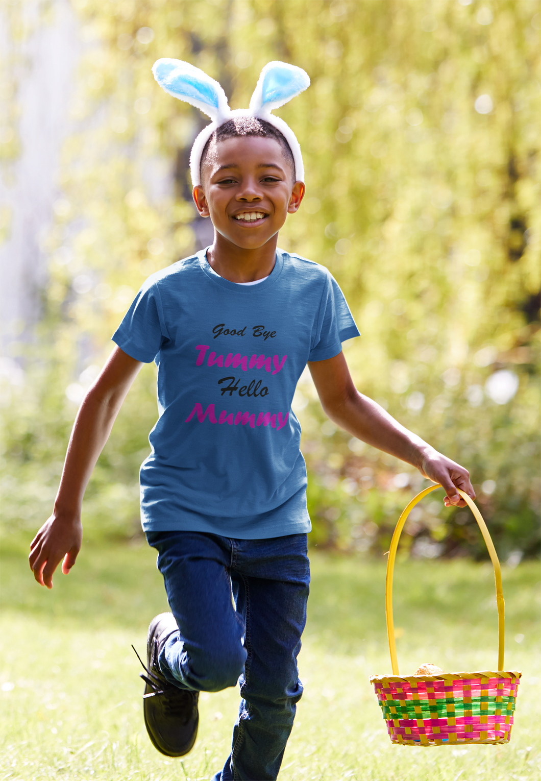 Good Bye Tummy Hello Mummy Half Sleeves T-Shirt for Boy-KidsFashionVilla
