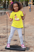 Load image into Gallery viewer, Cute Cartoon Half Sleeves T-Shirt For Girls -KidsFashionVilla
