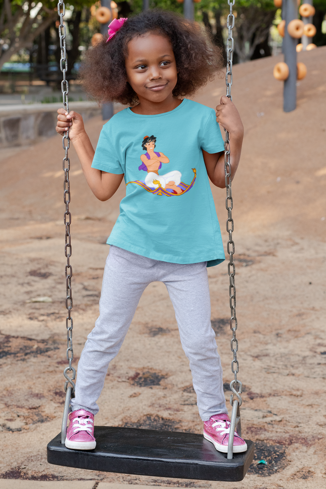 Cute Cartoon Half Sleeves T-Shirt For Girls -KidsFashionVilla