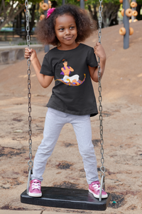 Cute Cartoon Half Sleeves T-Shirt For Girls -KidsFashionVilla