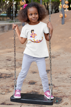 Load image into Gallery viewer, Cute Cartoon Half Sleeves T-Shirt For Girls -KidsFashionVilla
