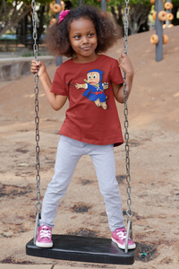 Cute Cartoon Half Sleeves T-Shirt For Girls -KidsFashionVilla