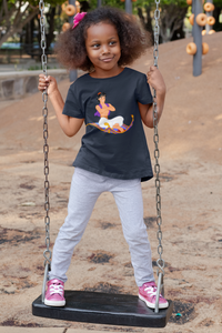 Cute Cartoon Half Sleeves T-Shirt For Girls -KidsFashionVilla