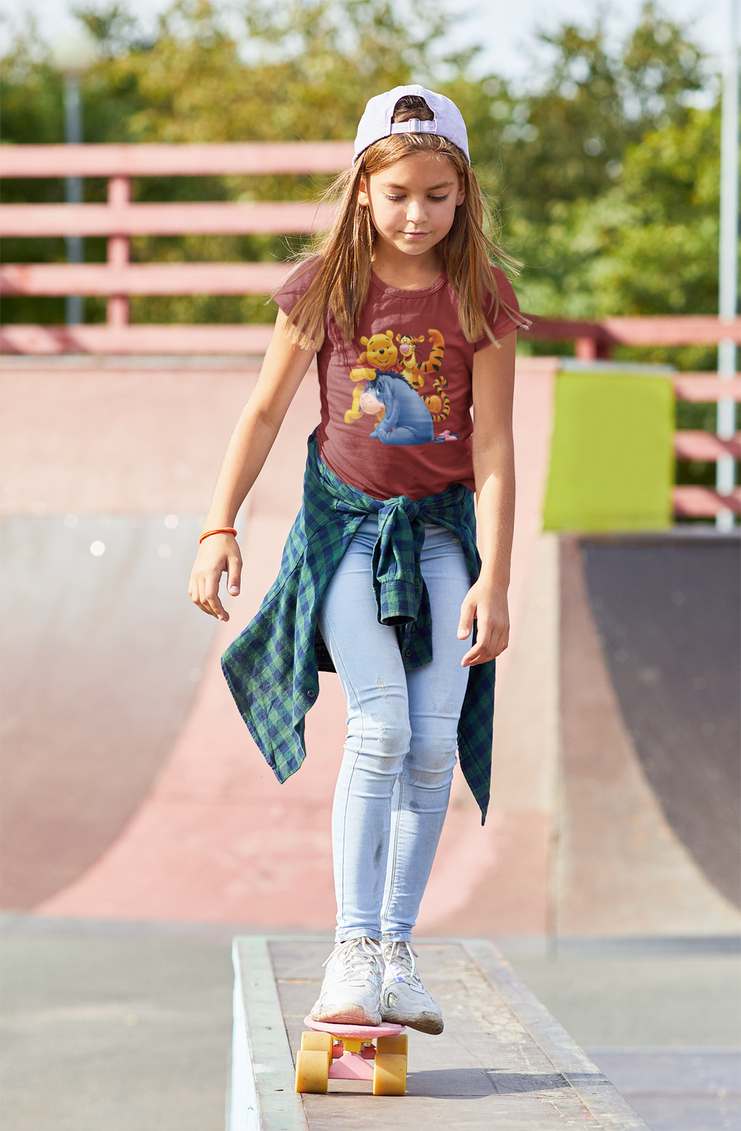 Cute Cartoon Half Sleeves T-Shirt For Girls -KidsFashionVilla