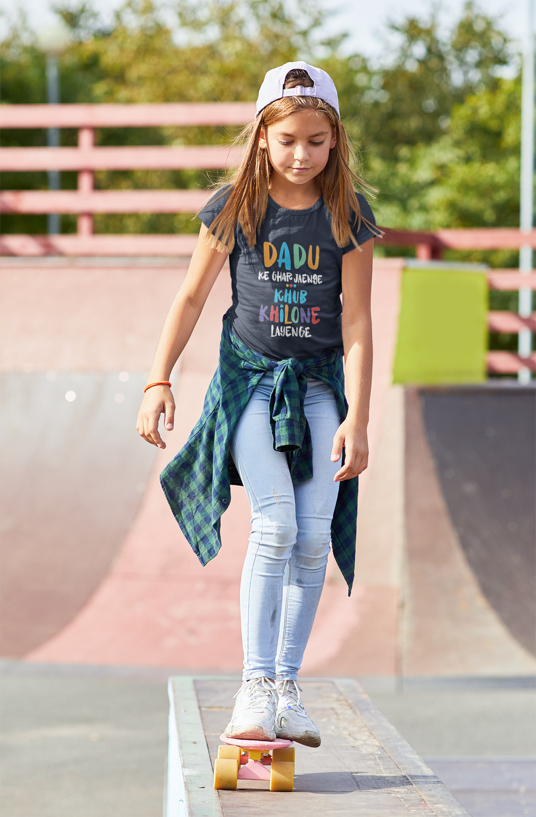 Dadu Ke Ghar Jayege Half Sleeves T-Shirt For Girls -KidsFashionVilla