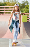 Cute Cartoon Half Sleeves T-Shirt For Girls -KidsFashionVilla