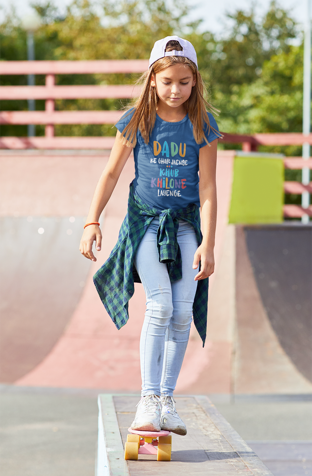 Dadu Ke Ghar Jayege Half Sleeves T-Shirt For Girls -KidsFashionVilla