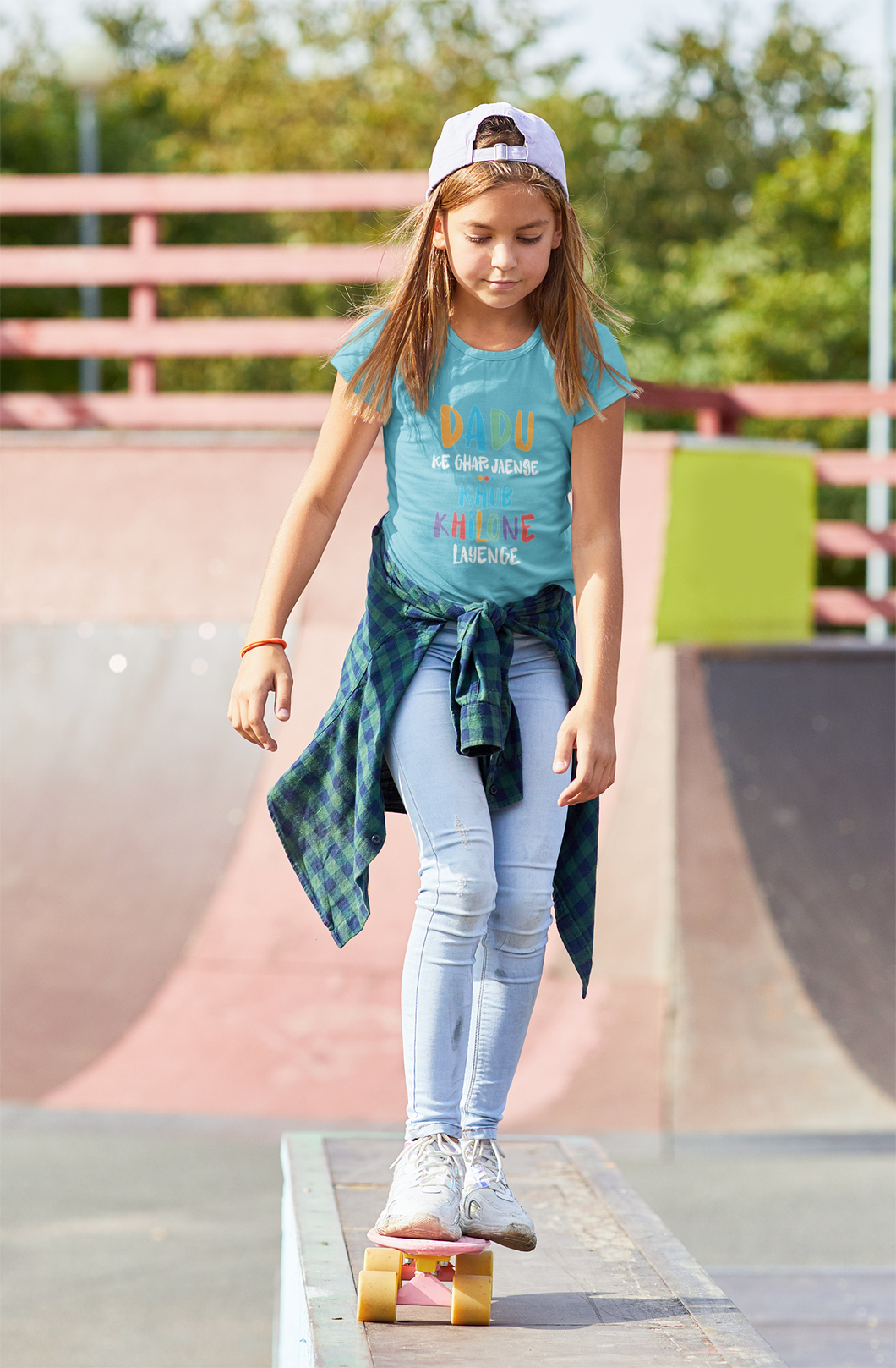 Dadu Ke Ghar Jayege Half Sleeves T-Shirt For Girls -KidsFashionVilla