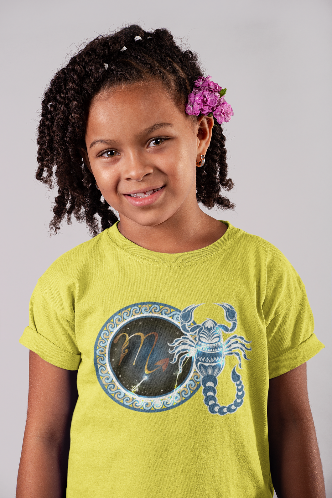 Scorpio Zodiac Sign Half Sleeves T-Shirt For Girls -KidsFashionVilla