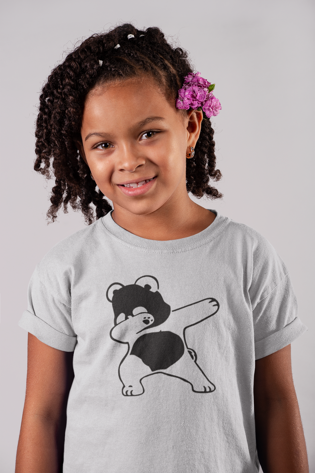 Panda Half Sleeves T-Shirt For Girls -KidsFashionVilla