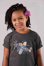 Load image into Gallery viewer, Jumbo Jet Cartoon Half Sleeves T-Shirt For Girls -KidsFashionVilla
