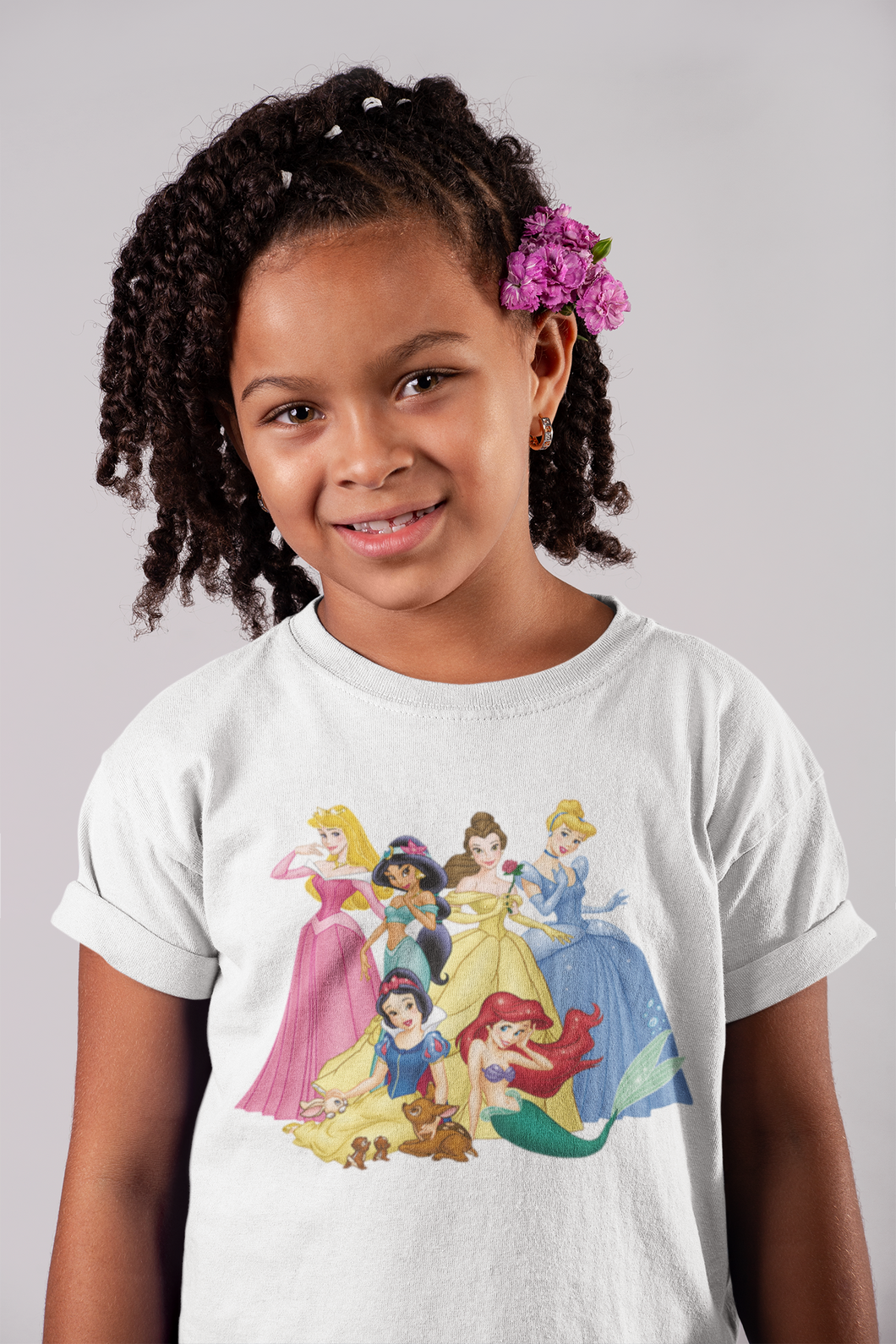 Cute Princess Half Sleeves T-Shirt For Girls -KidsFashionVilla