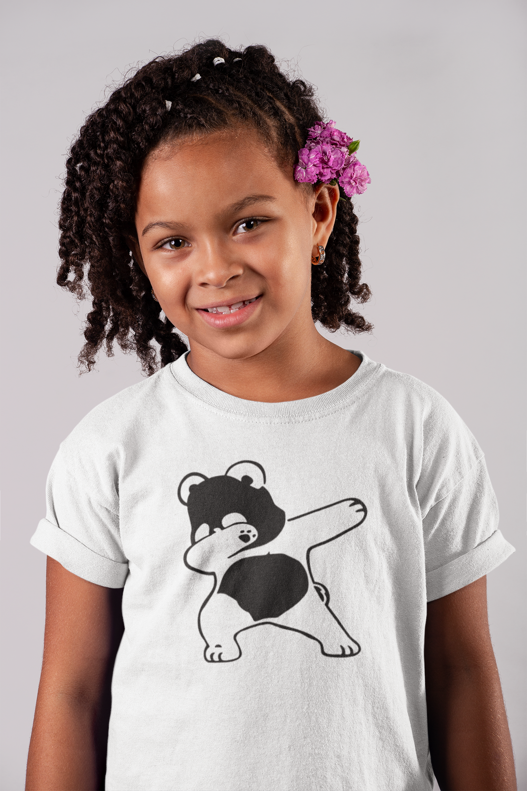 Panda Half Sleeves T-Shirt For Girls -KidsFashionVilla