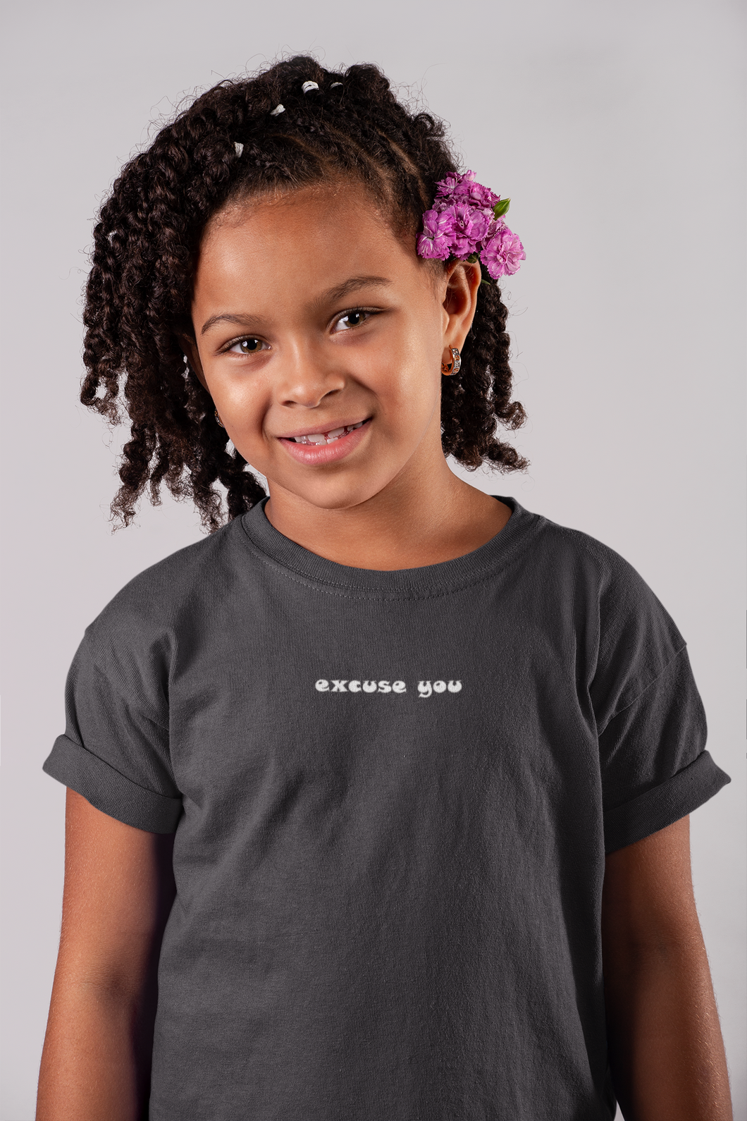 Excuse You Minimals Half Sleeves T-Shirt For Girls -KidsFashionVilla