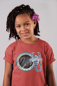 Scorpio Zodiac Sign Half Sleeves T-Shirt For Girls -KidsFashionVilla