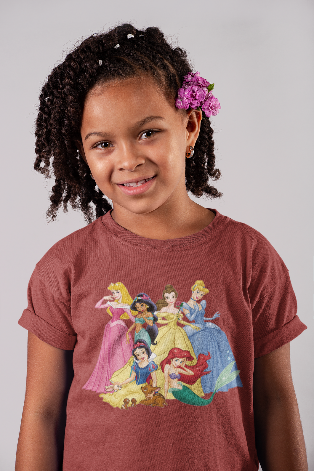 Cute Princess Half Sleeves T-Shirt For Girls -KidsFashionVilla