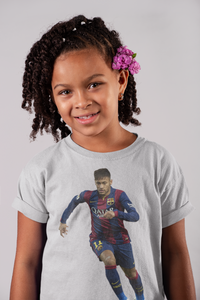 Neymar Jr Half Sleeves T-Shirt For Girls -KidsFashionVilla