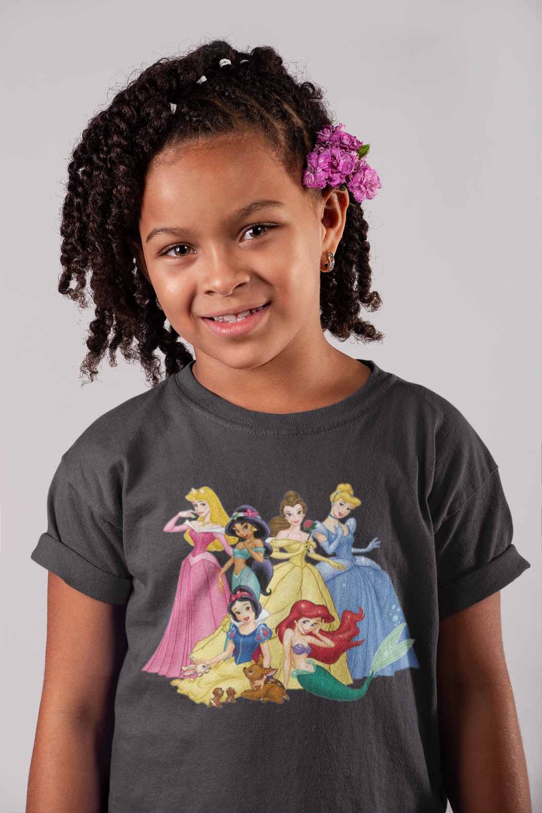 Cute Princess Half Sleeves T-Shirt For Girls -KidsFashionVilla