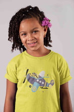 Load image into Gallery viewer, Jumbo Jet Cartoon Half Sleeves T-Shirt For Girls -KidsFashionVilla
