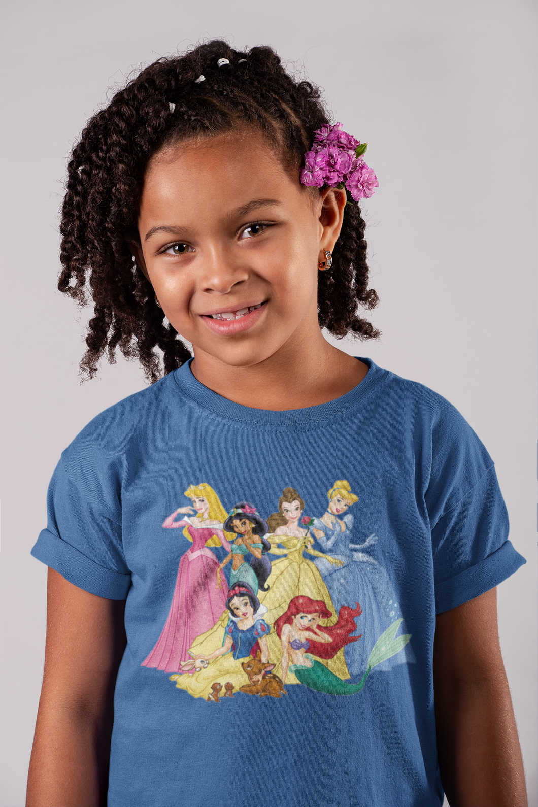 Cute Princess Half Sleeves T-Shirt For Girls -KidsFashionVilla