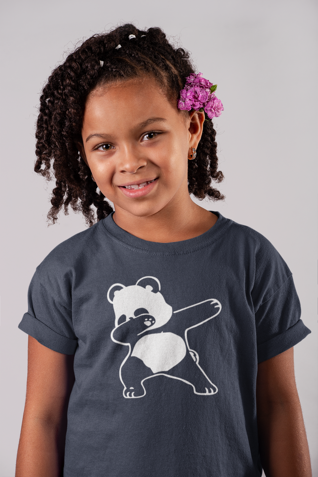 Panda Half Sleeves T-Shirt For Girls -KidsFashionVilla