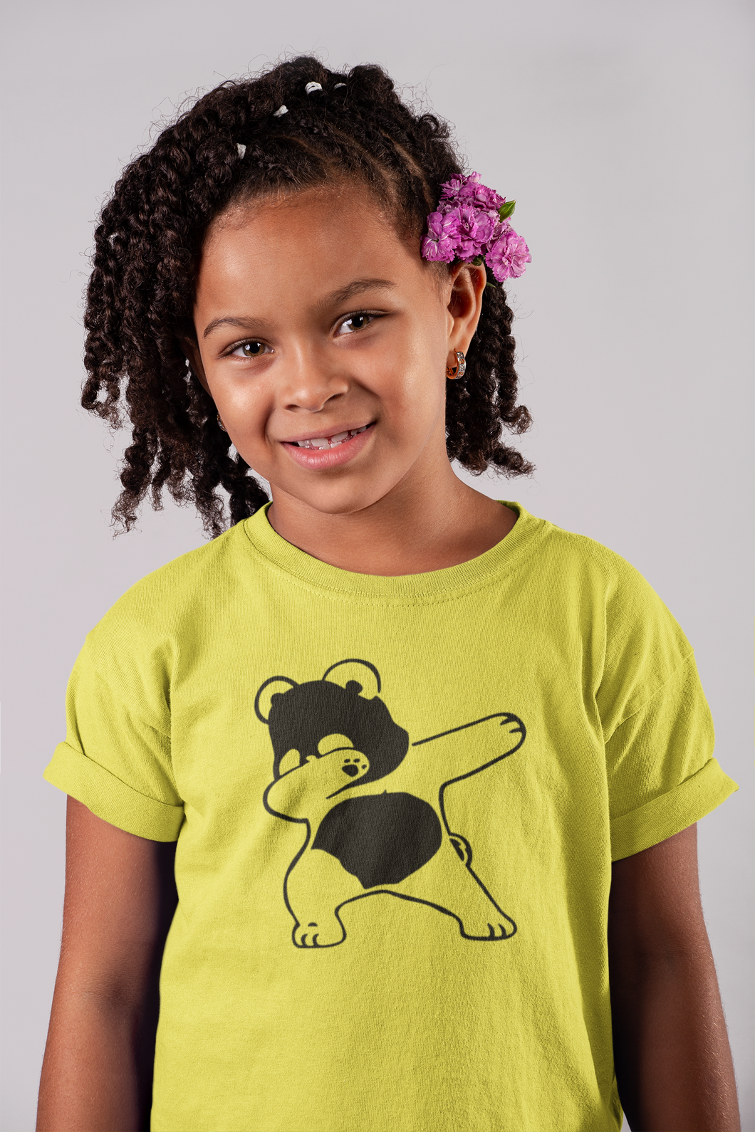 Panda Half Sleeves T-Shirt For Girls -KidsFashionVilla
