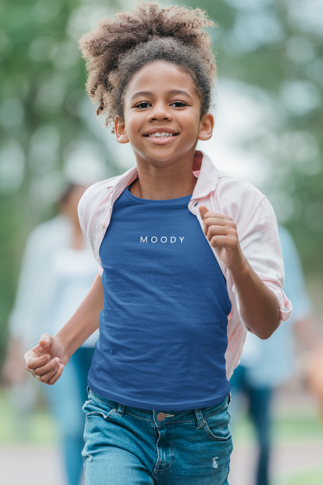 Moody Minimals Half Sleeves T-Shirt For Girls -KidsFashionVilla